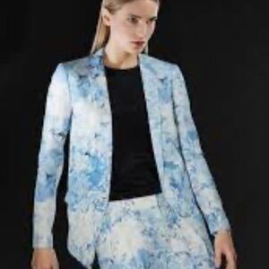 TIBI Floral Blue and Cream Skort Suit from RHNY